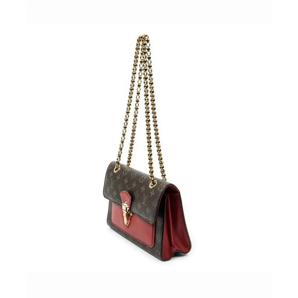Louis Vuitton Monogram Victoire Bag - Cerise (Cherry) Red Leather Flap PRISTINE